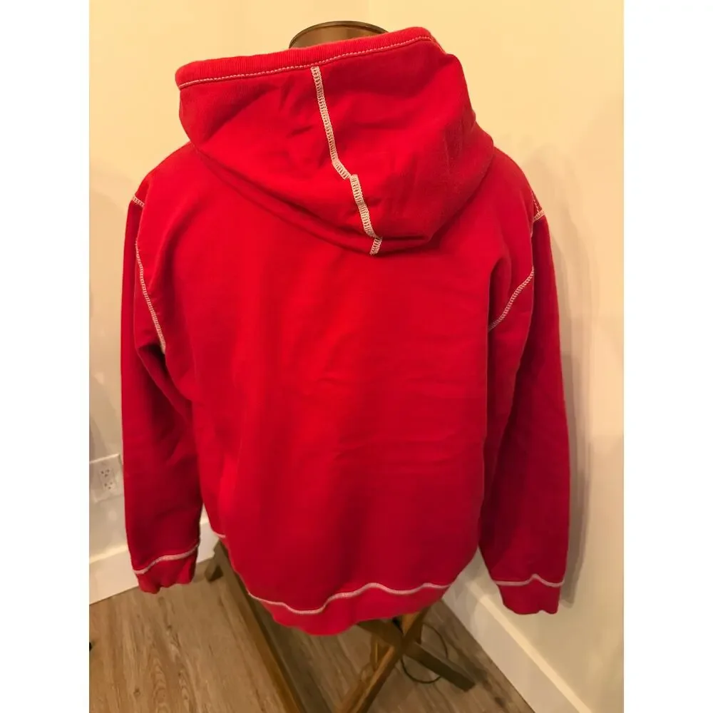 True Religion Men’s Stitch Logo Red Full Zip Hoodie Size 3XL